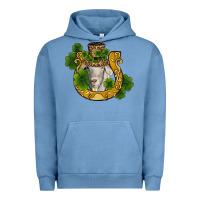Pigment Pebble Blue st patricks day goat horseshoe shamrock Urban Hoodie - RanaPortraitStore