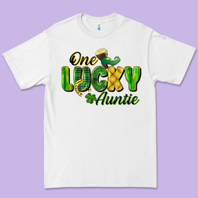 One Lucky Auntie St. Patrick's Day Premium Tee Designed By Cowgirlartshop