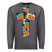 Charcoal Heather pumpkin cross Premium Sweatshirt - JahusDesignShop