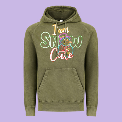 T Am Snow Cute Vintage Hoodie Designed By Cowhidedigitalart