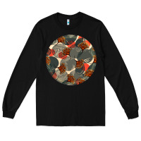 Black african fabric pattern round earrings 5 Long Sleeve Tee - BundleAndBundleShop