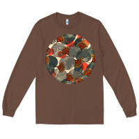 Chestnut african fabric pattern round earrings 5 Long Sleeve Tee - BundleAndBundleShop
