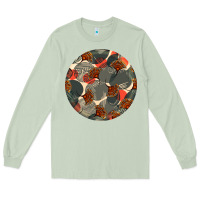 Matcha african fabric pattern round earrings 5 Long Sleeve Tee - BundleAndBundleShop