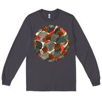 Smoke african fabric pattern round earrings 5 Long Sleeve Tee - BundleAndBundleShop