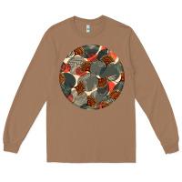 Toasted Coconut african fabric pattern round earrings 5 Long Sleeve Tee - BundleAndBundleShop