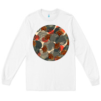 White african fabric pattern round earrings 5 Long Sleeve Tee - BundleAndBundleShop
