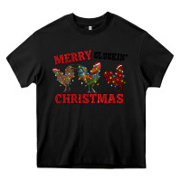 Black Merry Cluckin' Christmas Heavy Core Tee - RanaPortraitStore