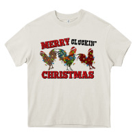 Cream Merry Cluckin' Christmas Heavy Core Tee - RanaPortraitStore