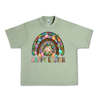 Oil Green Happy Easter Rainbow Urban Heavy Tee - BundleAndBundleShop
