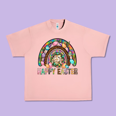 Happy Easter Rainbow Urban Heavy Tee Designed By Bundleandbundleshop
