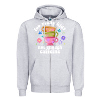 Heather Grey too many kids not enough caffeine Zipper Hoodie - JahusDesignShop