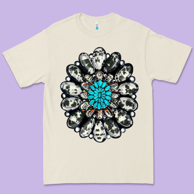 Cowhide Aztec Gemstone Premium Tee Designed By Ranaportraitstore