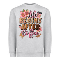 Heather Grey life begins after coffee Heavyweight Sweatshirt - JahusDesignShop