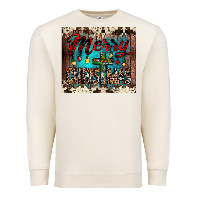 Merry Christmas Cross Tumbler Premium Sweatshirt by JahusDesignShop | Teevron
