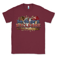 Burgundy Take me out to ball game baseball Classic Tee - HowdyJamesFarm
