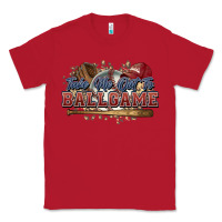 Red Take me out to ball game baseball Classic Tee - HowdyJamesFarm