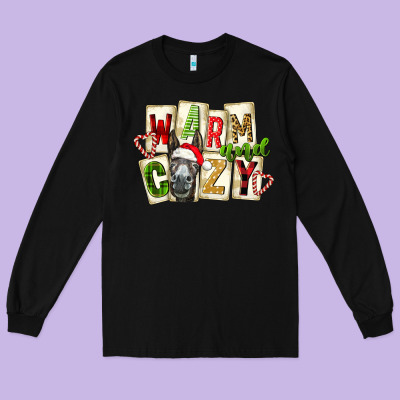 Warm And Cozy Donkey Long Sleeve Tee Designed By Fadigitalartstudio