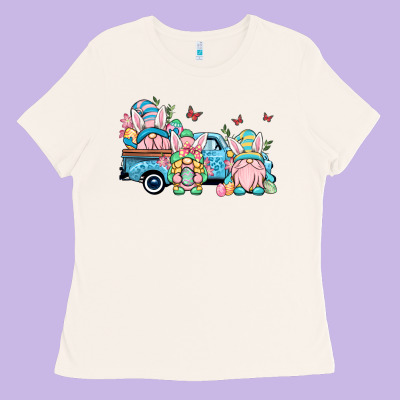 Easter Gnomes Truck Ladies Tee Designed By Oliviacreatesart