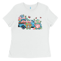 White Easter gnomes truck Ladies Tee - OliviaCreatesArt