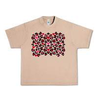 Burro valentines day leopard and heart background Urban Heavy Tee - FaDigitalArtStudio
