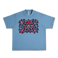 Pebble Blue valentines day leopard and heart background Urban Heavy Tee - FaDigitalArtStudio