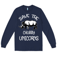 Navy save the chubby unıcorns Long Sleeve Tee - Bettercallsaul
