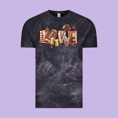Football Love Vintage Tee Designed By Fadigitalartstudio