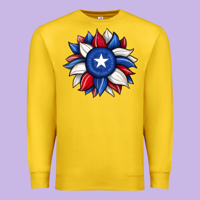 Sunflower Texas Flag 2 Premium Sweatshirt Designed By Jahusdesignshop