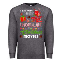 Charcoal Heather i just want to drink hot chocolate watch christmas movies premium Premium Sweatshirt - baoMotion
