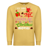 Antique Gold i just want to drink hot chocolate watch christmas movies premium Premium Sweatshirt - baoMotion