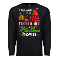 Black i just want to drink hot chocolate watch christmas movies premium Premium Sweatshirt - baoMotion