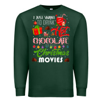 Sports Green i just want to drink hot chocolate watch christmas movies premium Premium Sweatshirt - baoMotion