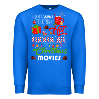 True Royal i just want to drink hot chocolate watch christmas movies premium Premium Sweatshirt - baoMotion