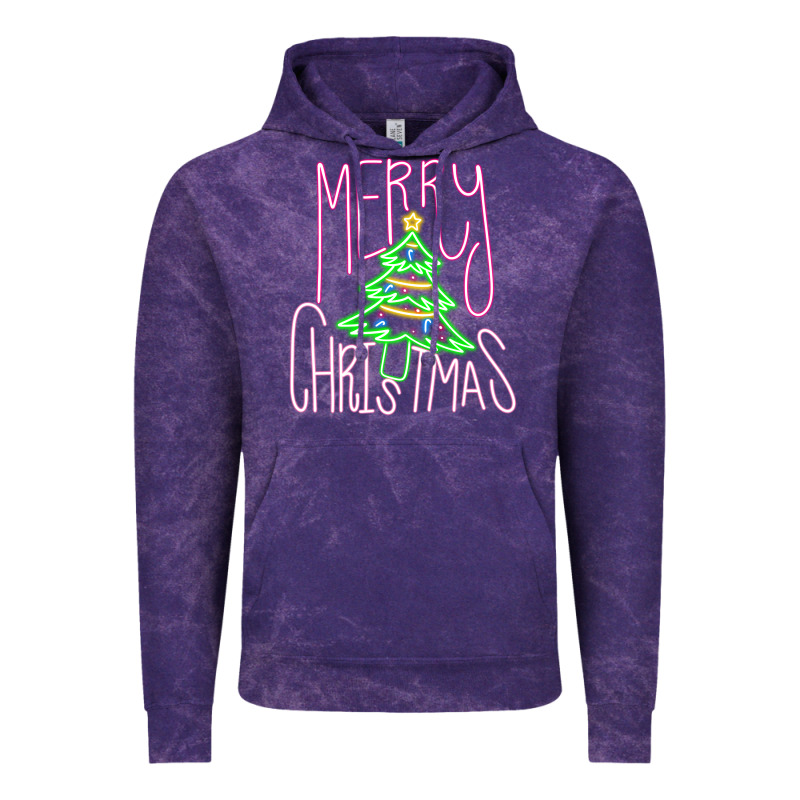 Merry Neon Christmas Vintage Hoodie by CowhideDigitalArt | Teevron