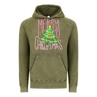 Vintage Olive Merry Neon Christmas Vintage Hoodie - CowhideDigitalArt