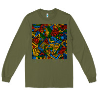 Army Green african geometric seamless pattern Long Sleeve Tee - BundleAndBundleShop