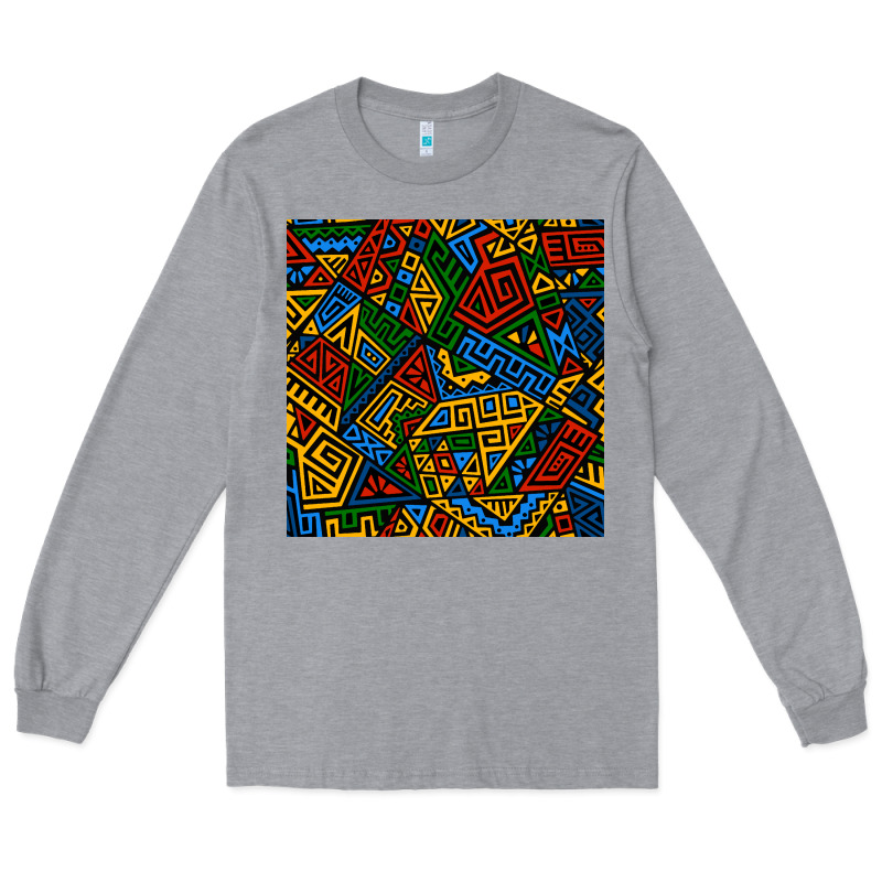 African Geometric Seamless Pattern Long Sleeve Tee by BundleAndBundleShop | Teevron
