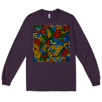 Plum african geometric seamless pattern Long Sleeve Tee - BundleAndBundleShop