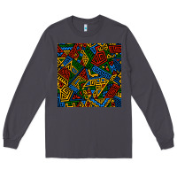 Smoke african geometric seamless pattern Long Sleeve Tee - BundleAndBundleShop
