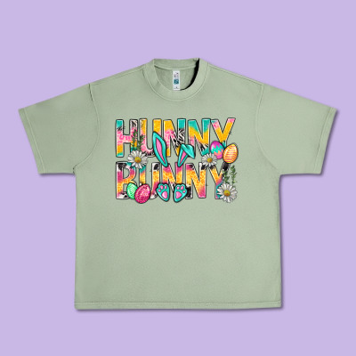 Hunny Bunny Easter Urban Heavy Tee Designed By Bundleandbundleshop
