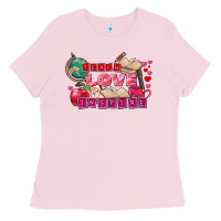 Bubblegum Pink Valentine's Day teach love inspire Ladies Tee - FaDigitalArtStudio