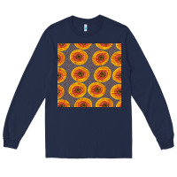 Navy african fabric seamless pattern Long Sleeve Tee - BundleAndBundleShop