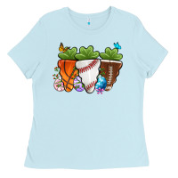 Baby Blue Easter Day Sports Easter sports carrots Ladies Tee - OliviaCreatesArt