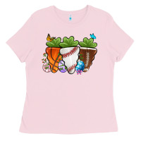 Bubblegum Pink Easter Day Sports Easter sports carrots Ladies Tee - OliviaCreatesArt