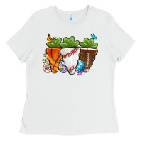 White Easter Day Sports Easter sports carrots Ladies Tee - OliviaCreatesArt