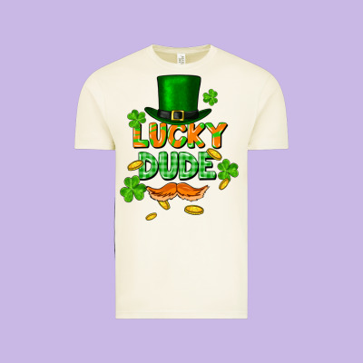 Lucky Dude St. Patricks Day Vintage Tee Designed By Fadigitalartstudio