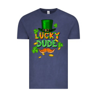 Vintage Denim lucky dude St. Patricks Day Vintage Tee - FaDigitalArtStudio