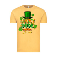 Vintage Mustard lucky dude St. Patricks Day Vintage Tee - FaDigitalArtStudio