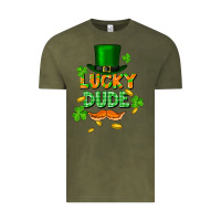 Vintage Olive lucky dude St. Patricks Day Vintage Tee - FaDigitalArtStudio