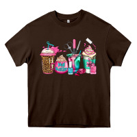 Chocolate Brown nail hustler coffee cups Heavy Core Tee - Jasminsmagicworld